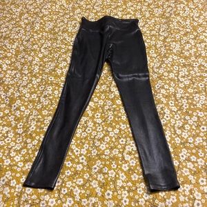 Spanx faux leather leggings. Black.